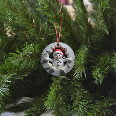 Χριστουγεννιάτικο Στολίδι MDF Χιονάνθρωπος