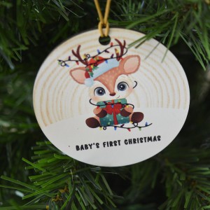 Χριστουγεννιάτικο Στολίδι MDF Baby's First Christmas Reindeer Εποχιακά