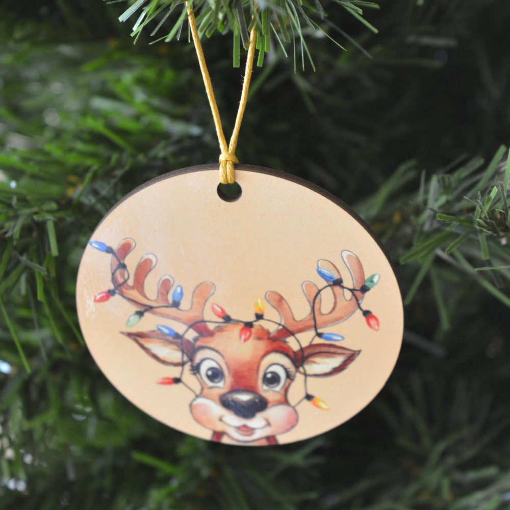 Χριστουγεννιάτικο Στολίδι MDF Ταρανδάκι με Όνομα Εποχιακά