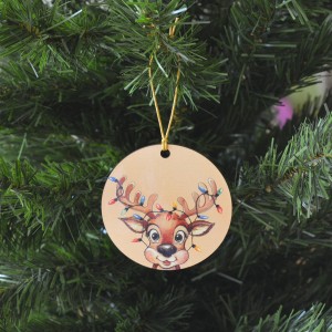 Χριστουγεννιάτικο Στολίδι MDF Ταρανδάκι με Όνομα Εποχιακά