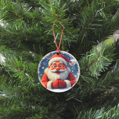 Χριστουγεννιάτικο Στολίδι MDF Άγιος Βασίλης 2