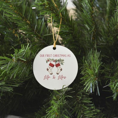 Χριστουγεννιάτικο Στολίδι MDF Our First Christmas as Mr & Mrs