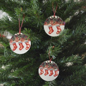 Χριστουγεννιάτικο Στολίδι MDF Socks with 2 Names Εποχιακά