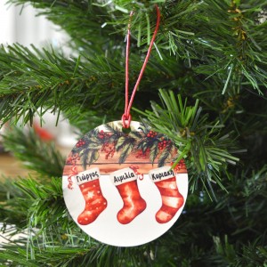Χριστουγεννιάτικο Στολίδι MDF Socks with 3 Names Εποχιακά