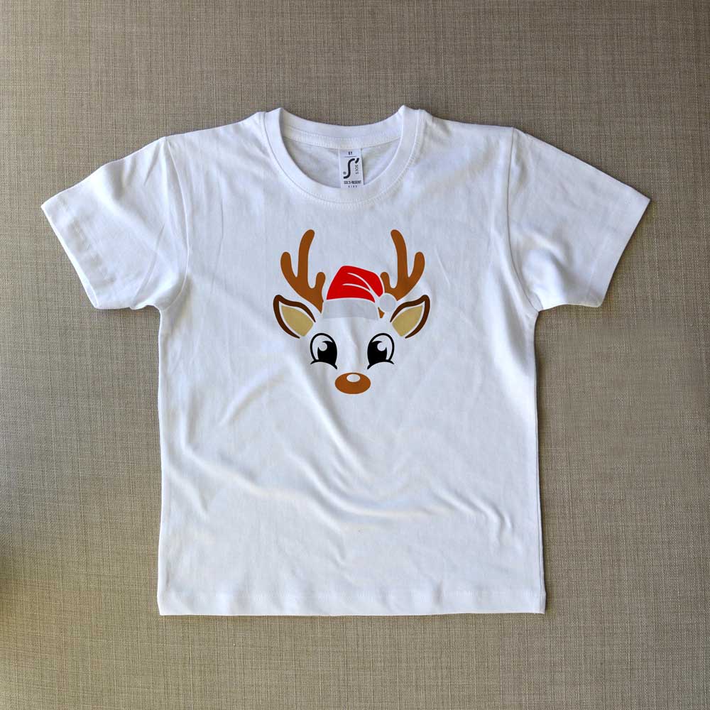 Μπλούζα Παιδική Ταρανδάκι με Σκουφί Άγιου Βασίλη Μπλούζες