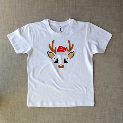 Μπλούζα Παιδική Ταρανδάκι με Σκουφί Άγιου Βασίλη