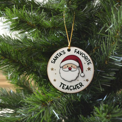 Χριστουγεννιάτικο Στολίδι MDF Santas Favorite Teacher