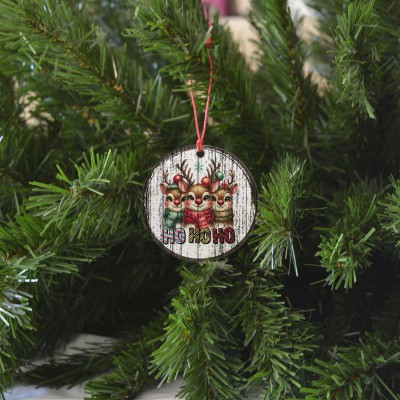Χριστουγεννιάτικο Στολίδι MDF Ho Ho Ho