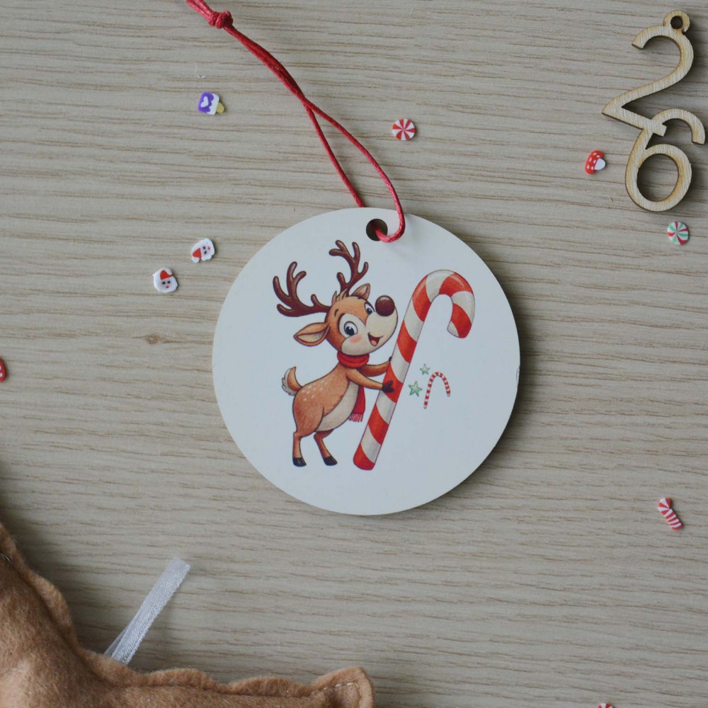 Χριστουγεννιάτικο Στολίδι MDF Ταρανδάκι με Όνομα Εποχιακά