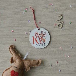 Χριστουγεννιάτικο Στολίδι MDF Ταρανδάκι με Όνομα Εποχιακά