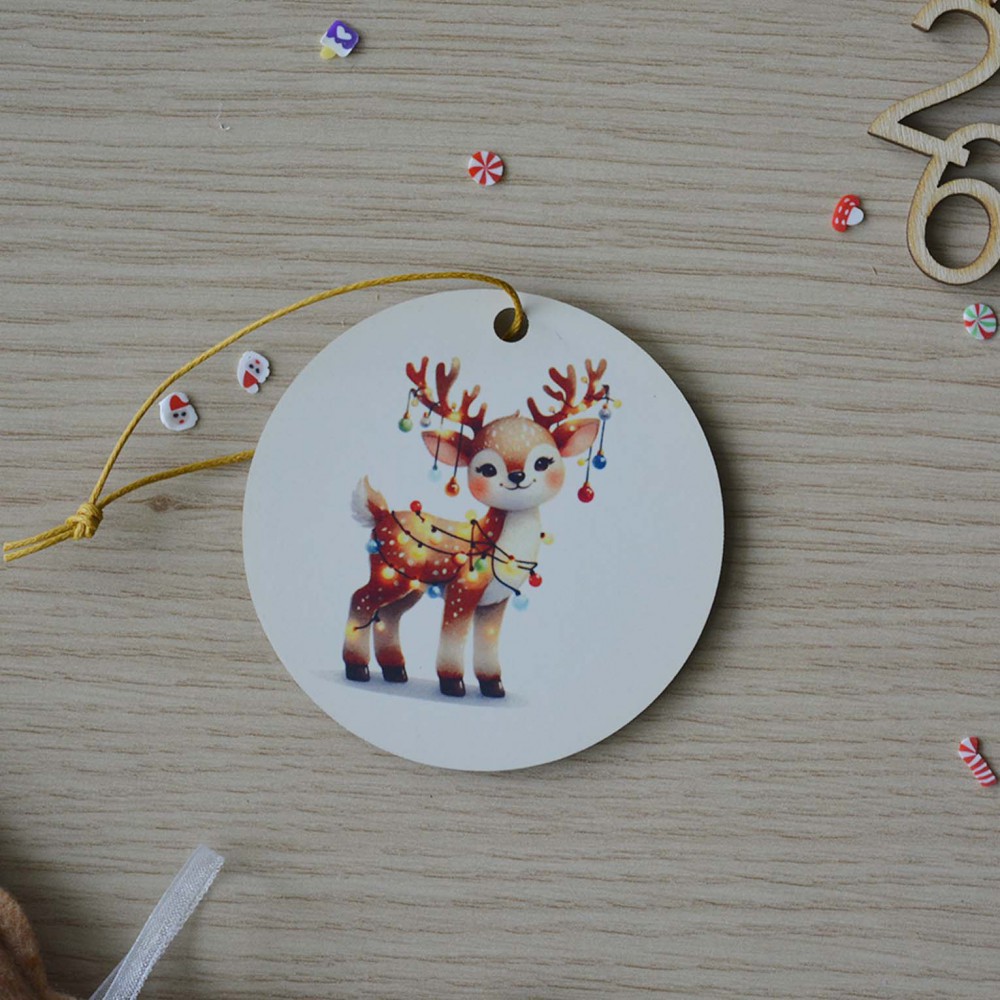 Χριστουγεννιάτικο Στολίδι MDF Ταρανδάκι με Όνομα 2 Εποχιακά