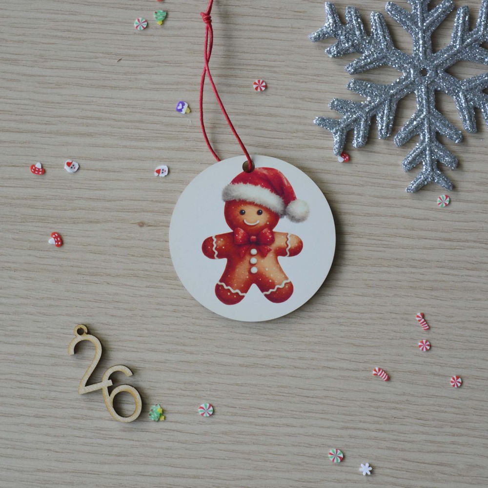 Χριστουγεννιάτικο Στολίδι MDF Ginger Man με Όνομα Εποχιακά