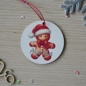 Χριστουγεννιάτικο Στολίδι MDF Ginger Man με Όνομα Εποχιακά