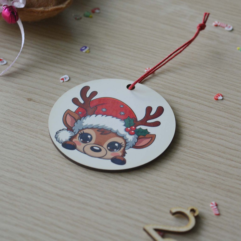 Χριστουγεννιάτικο Στολίδι MDF Ταρανδάκι με Όνομα 3 Εποχιακά