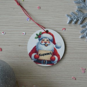 Χριστουγεννιάτικο Στολίδι MDF Funny Santa με Όνομα 2 Εποχιακά