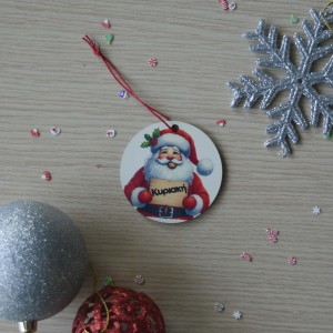 Χριστουγεννιάτικο Στολίδι MDF Funny Santa με Όνομα 2 Εποχιακά