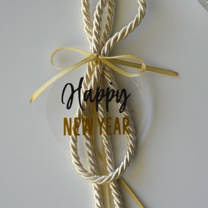Χειροποίητο Γούρι Happy New Year Χρυσό Εποχιακά
