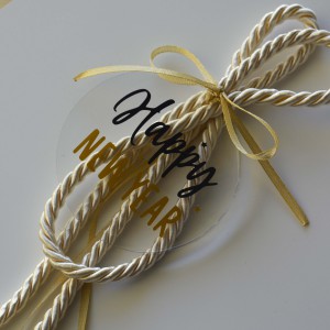 Χειροποίητο Γούρι Happy New Year Χρυσό Εποχιακά