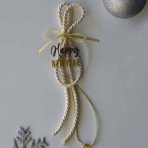 Χειροποίητο Γούρι Happy New Year Χρυσό Εποχιακά