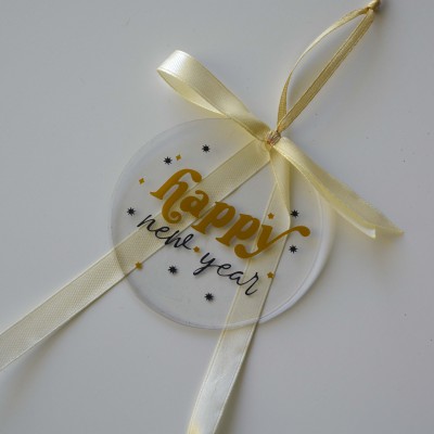 Χειροποίητο Γούρι Happy New Year Χρυσό 2