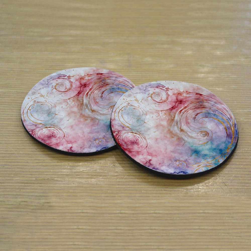 Σουβέρ Σετ 2 Τεμαχίων Στρογγυλά Watercolour Δώρα