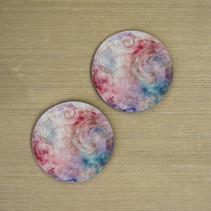 Σουβέρ Σετ 2 Τεμαχίων Στρογγυλά Watercolour Δώρα