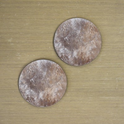 Σουβέρ Σετ 2 Τεμαχίων Στρογγυλά Beige