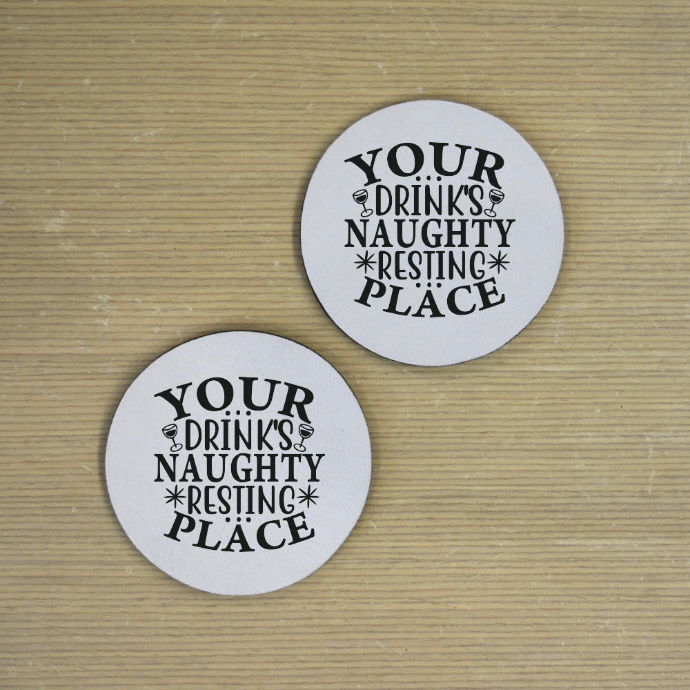 Σουβέρ Σετ 2 Τεμαχίων Στρογγυλά Your Drinks Naughty Resting Place Δώρα