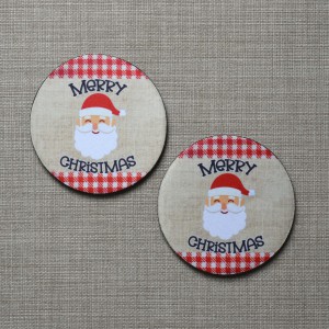 Σουβέρ Σετ 2 Τεμαχίων Στρογγυλά Merry Christmas Δώρα