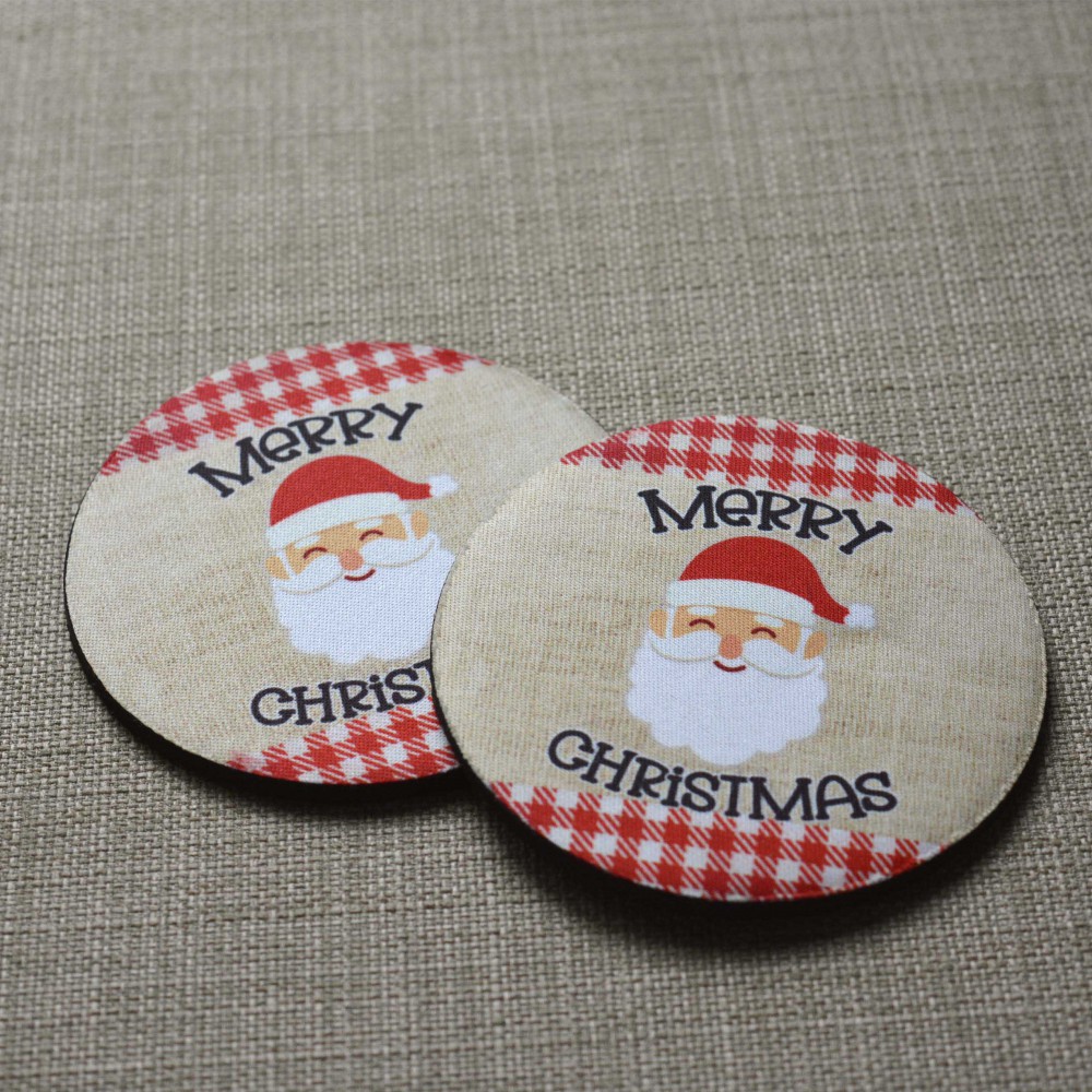Σουβέρ Σετ 2 Τεμαχίων Στρογγυλά Merry Christmas Δώρα