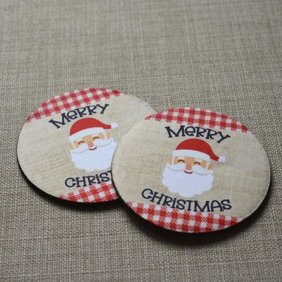 Σουβέρ Σετ 2 Τεμαχίων Στρογγυλά Merry Christmas