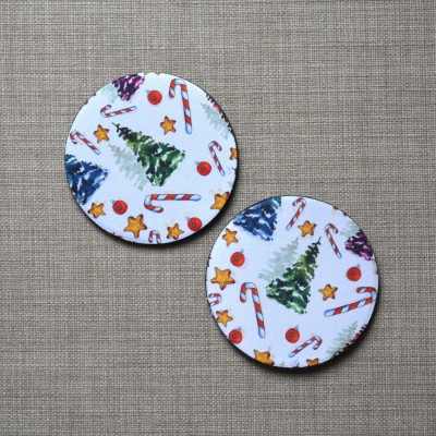 Σουβέρ Σετ 2 Τεμαχίων Στρογγυλά Christmas Trees 2