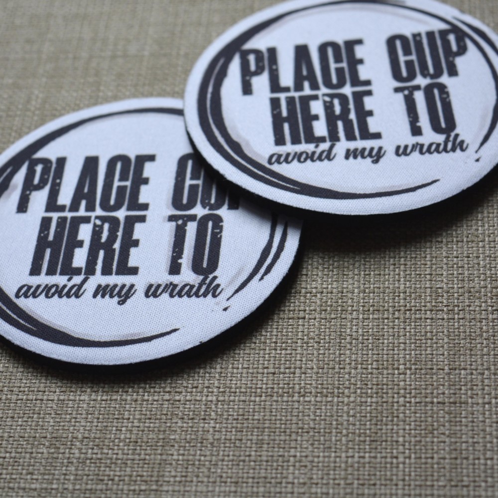 Σουβέρ Σετ 2 Τεμαχίων Στρογγυλά Place Drinks Here To Avoid My Wrath Δώρα