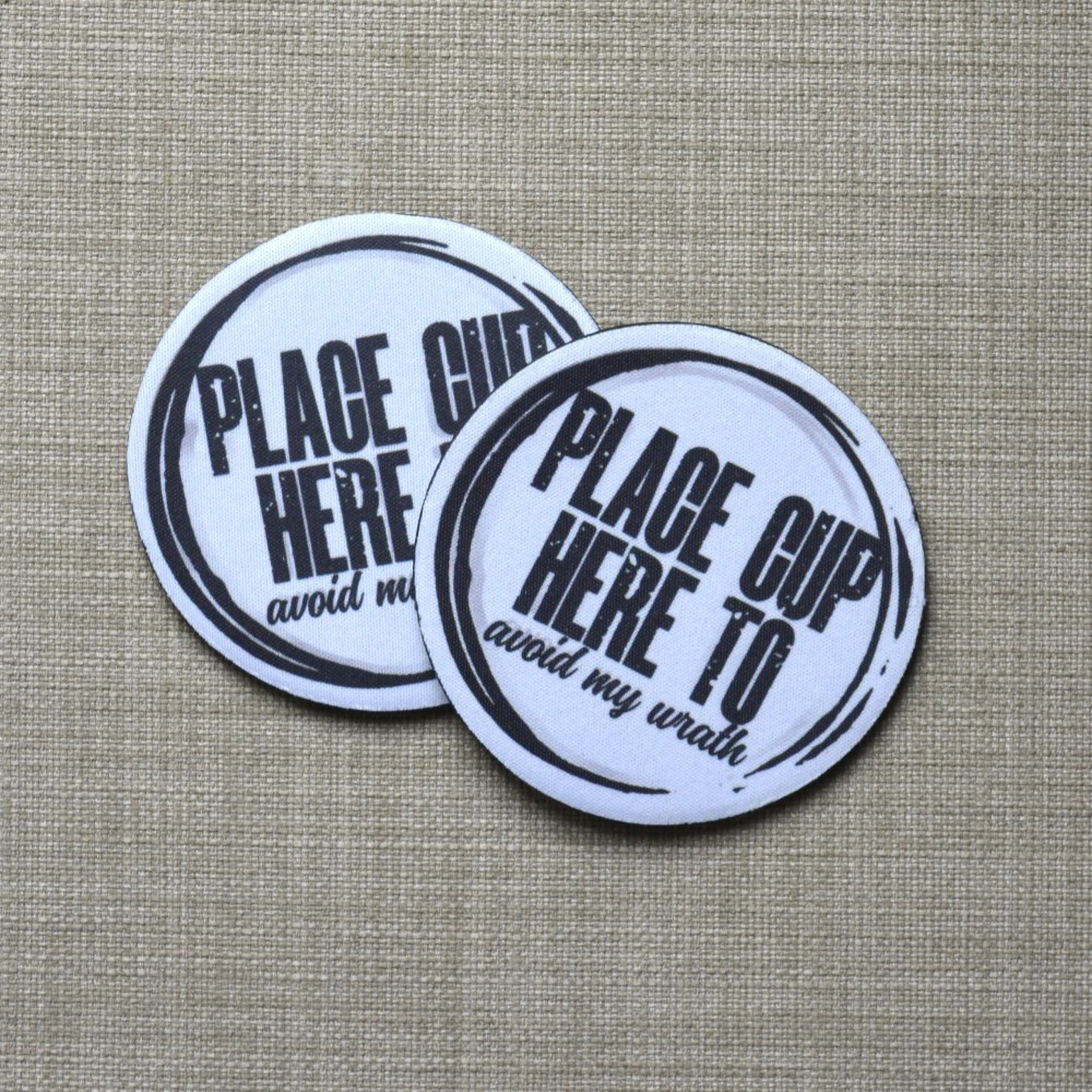Σουβέρ Σετ 2 Τεμαχίων Στρογγυλά Place Drinks Here To Avoid My Wrath Δώρα