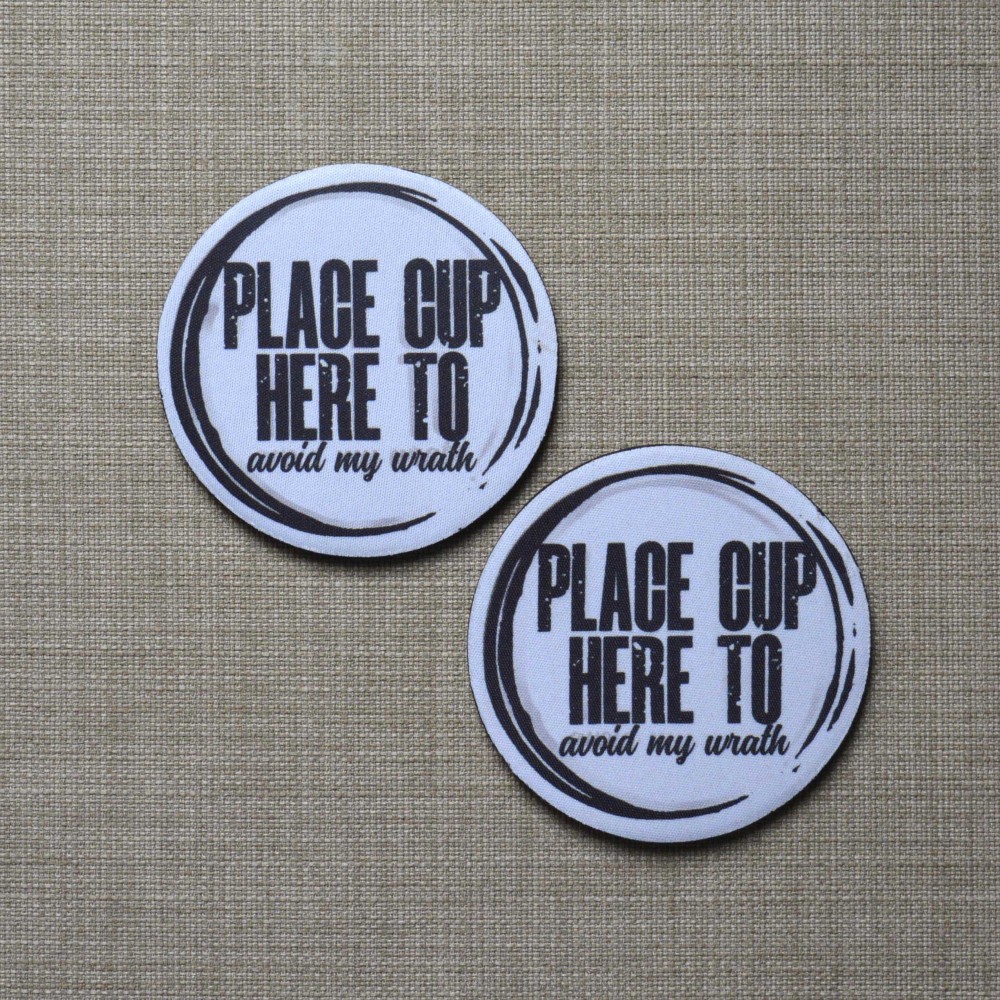Σουβέρ Σετ 2 Τεμαχίων Στρογγυλά Place Drinks Here To Avoid My Wrath Δώρα