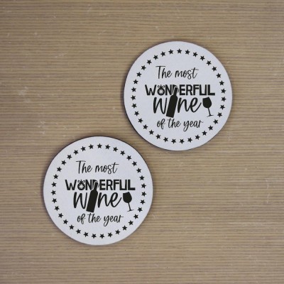 Σουβέρ Σετ 2 Τεμαχίων Στρογγυλά The Most Wonderful Wine Of The Year