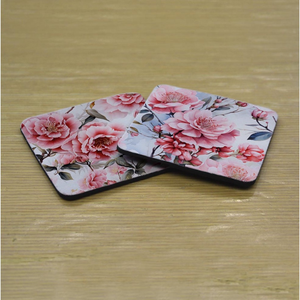 Σουβέρ Σετ 2 Τεμαχίων Τετράγωνα Flowers Δώρα