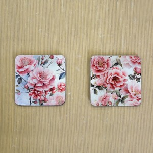 Σουβέρ Σετ 2 Τεμαχίων Τετράγωνα Flowers Δώρα