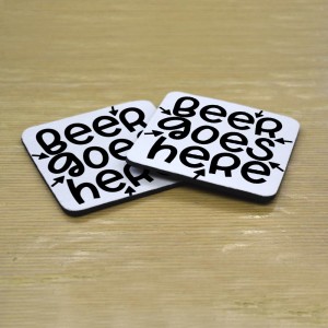 Σουβέρ Σετ 2 Τεμαχίων Τετράγωνα Beer Goes Here Δώρα