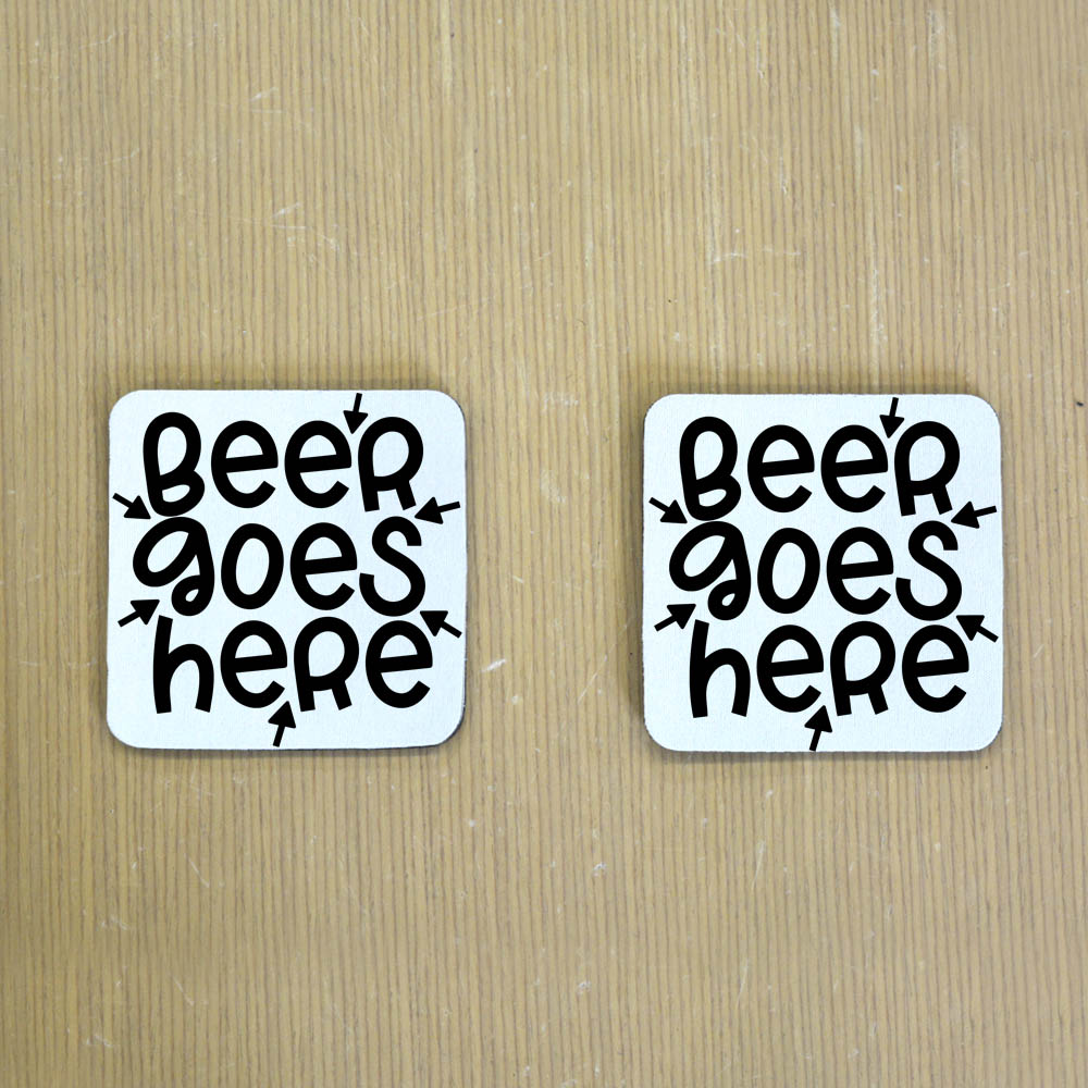 Σουβέρ Σετ 2 Τεμαχίων Τετράγωνα Beer Goes Here Δώρα