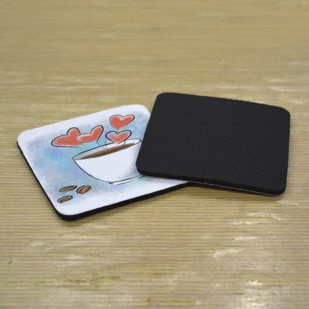 Σουβέρ Σετ 2 Τεμαχίων Τετράγωνα Coffee Love Δώρα