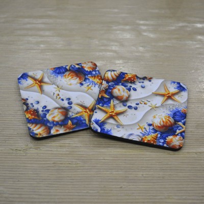 Σουβέρ Σετ 2 Τεμαχίων Τετράγωνα Sea