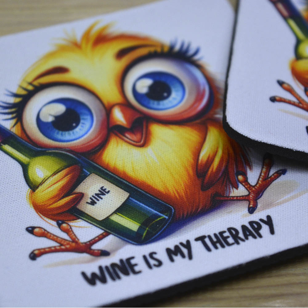 Σουβέρ Σετ 2 Τεμαχίων Τετράγωνα Wine Is My Therapy Δώρα