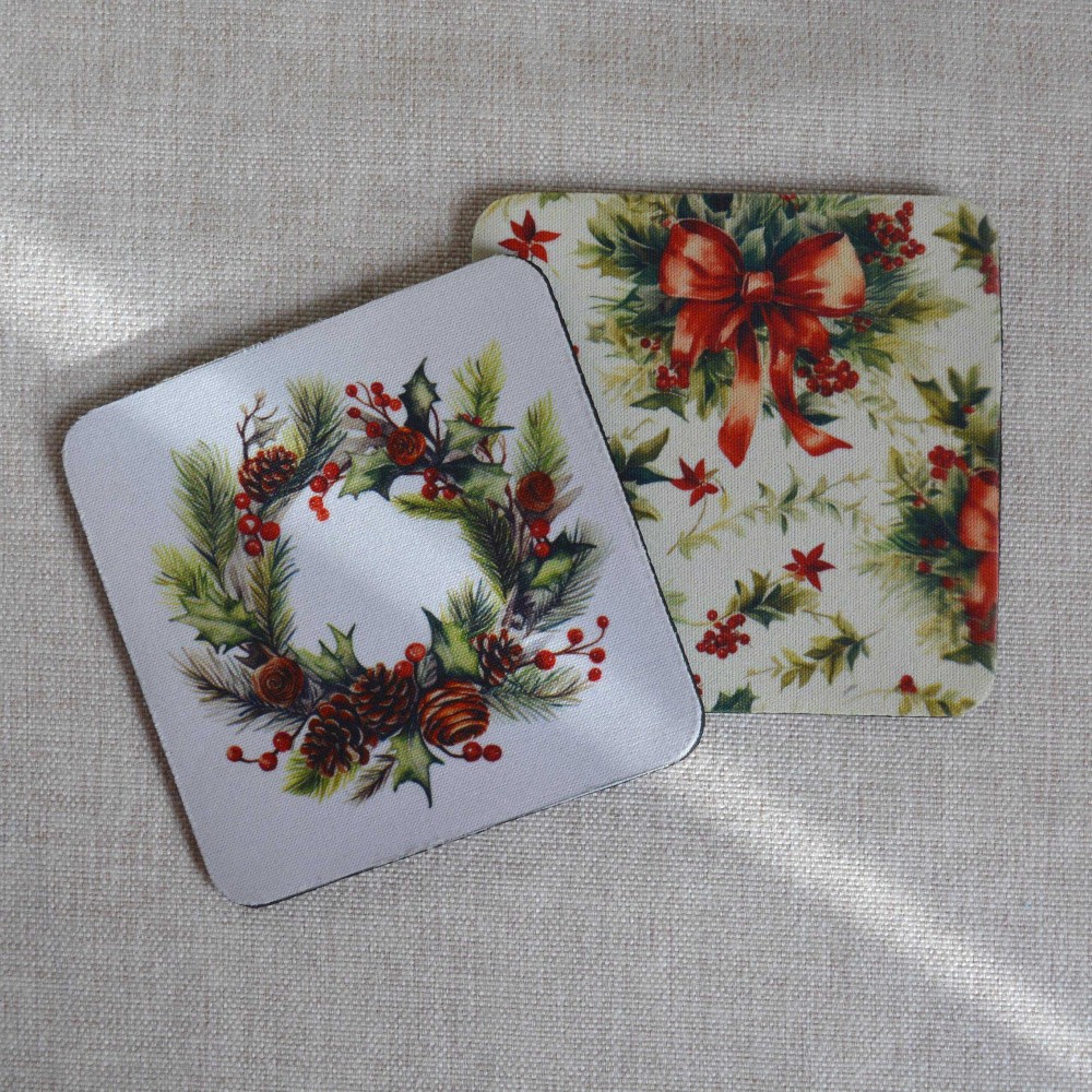 Σουβέρ Σετ 2 Τεμαχίων Τετράγωνα Christmas Δώρα