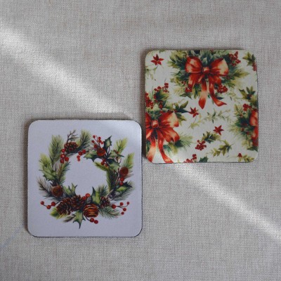 Σουβέρ Σετ 2 Τεμαχίων Τετράγωνα Christmas