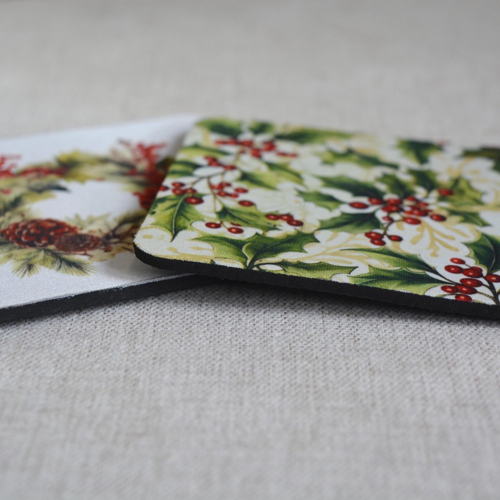 Σουβέρ Σετ 2 Τεμαχίων Τετράγωνα Christmas 2 Δώρα