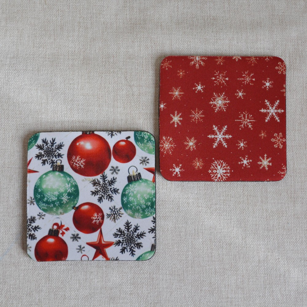 Σουβέρ Σετ 2 Τεμαχίων Τετράγωνα Christmas 3 Δώρα