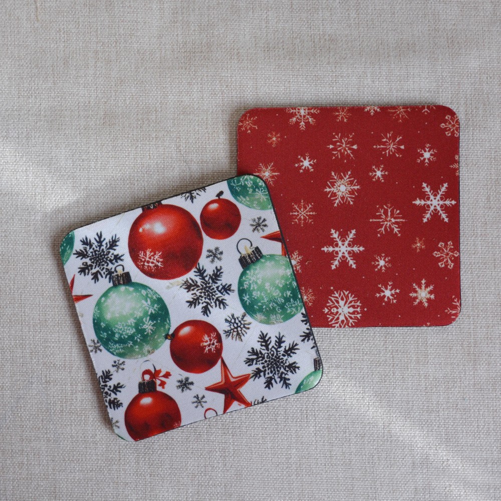 Σουβέρ Σετ 2 Τεμαχίων Τετράγωνα Christmas 3 Δώρα