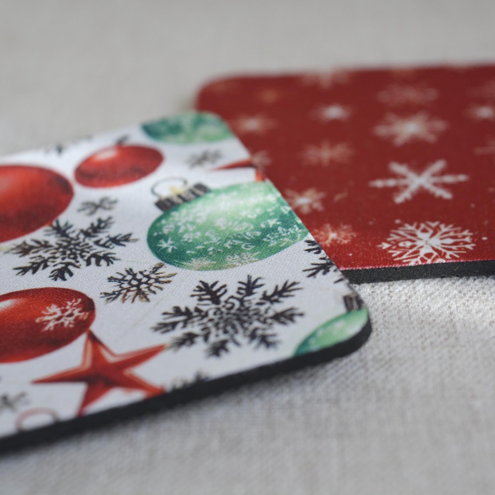 Σουβέρ Σετ 2 Τεμαχίων Τετράγωνα Christmas 3 Δώρα