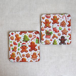 Σουβέρ Σετ 2 Τεμαχίων Τετράγωνα Christmas Ginger Δώρα
